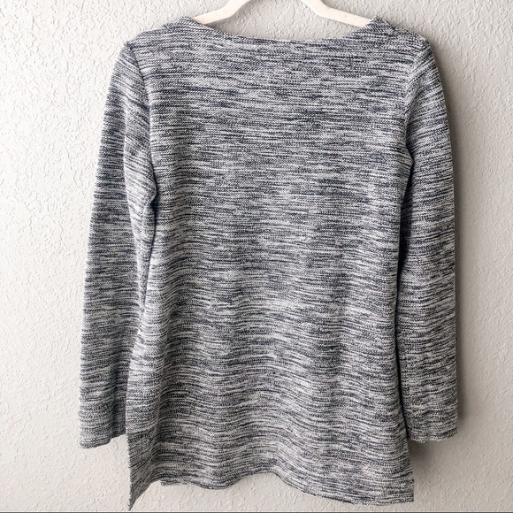 Club Monaco Marled Knit Long Sleeve Sweater Size Medium Casual Crew Side Slits - Picture 8 of 9